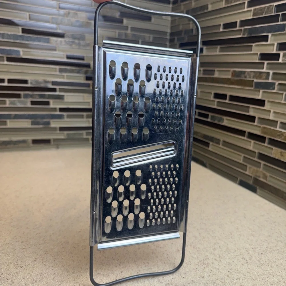 Vintage EKCO USA Stainless Steel Flat Cheese Grater Slicer Multi Surface Tool